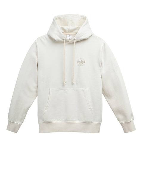 Herschel | Basic, Logo Baskılı Erkek Pamuk Kapüşonlu Sweatshirt, Ribana Kol ve Etek Ucu, Önü Cepli