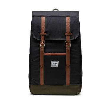 Herschel Retreat 15"/16" Inc Uyumlu Mıknatıslı Kapama Sırt Çantası 23L Siyah-Yeşil