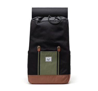 Herschel Retreat 15"/16" Inc Uyumlu Mıknatıslı Kapama Sırt Çantası 23L Siyah-Yeşil-Bej