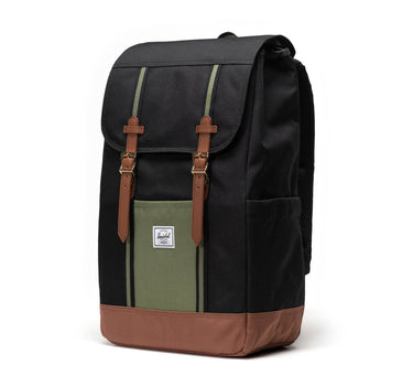 Herschel Retreat 15"/16" Inc Uyumlu Mıknatıslı Kapama Sırt Çantası 23L Siyah-Yeşil-Bej