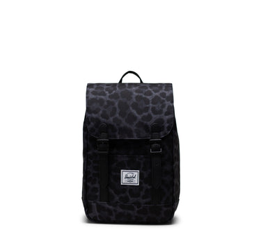 Herschel Retreat Mıknatıs Kapamalı Mini Boy Sırt Çantası 10L Siyah Leopar