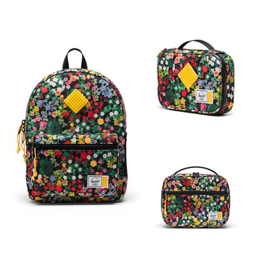 Herschel X LEGO Heritage Çocuk  Mini Sırt Çantası + Beslenme Çantası+ Kalemlik  Çiçek
