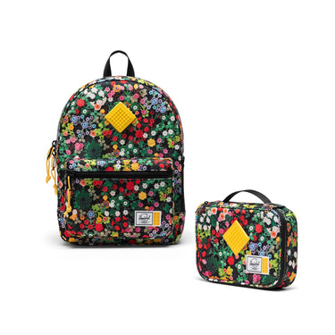 Herschel X LEGO Heritage Çocuk Renkli Mini Sırt Çantası ve Kalemlik - Çiçek Desenli