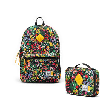 Herschel X LEGO Heritage Çocuk Renkli Sırt Çantası ve Kalemlik - Çiçek Desenli